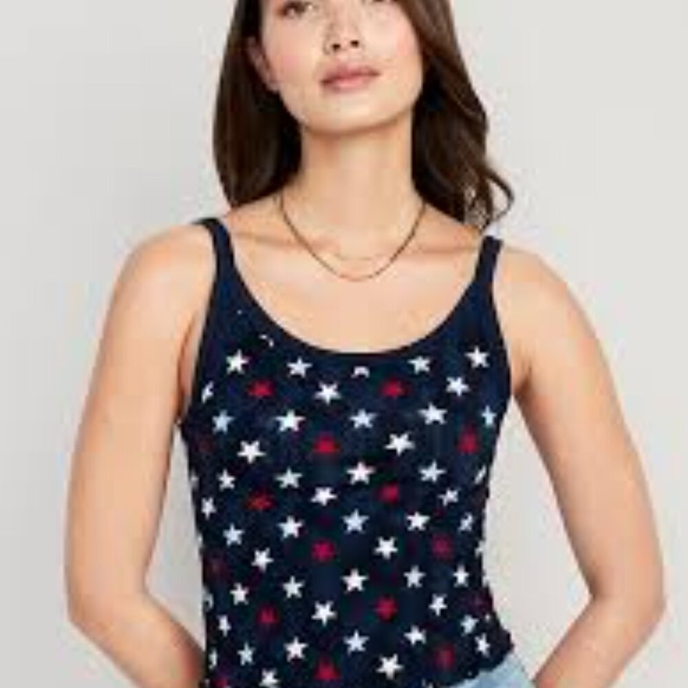 Old Navy Americana Stars Cropped Tank Top